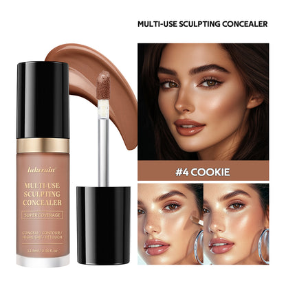 Multi-Use Super Coverage Concealer, Oil Free Hydrating Cream, Long Lasting Face Makeup, Cover Contour Highlight Retouch