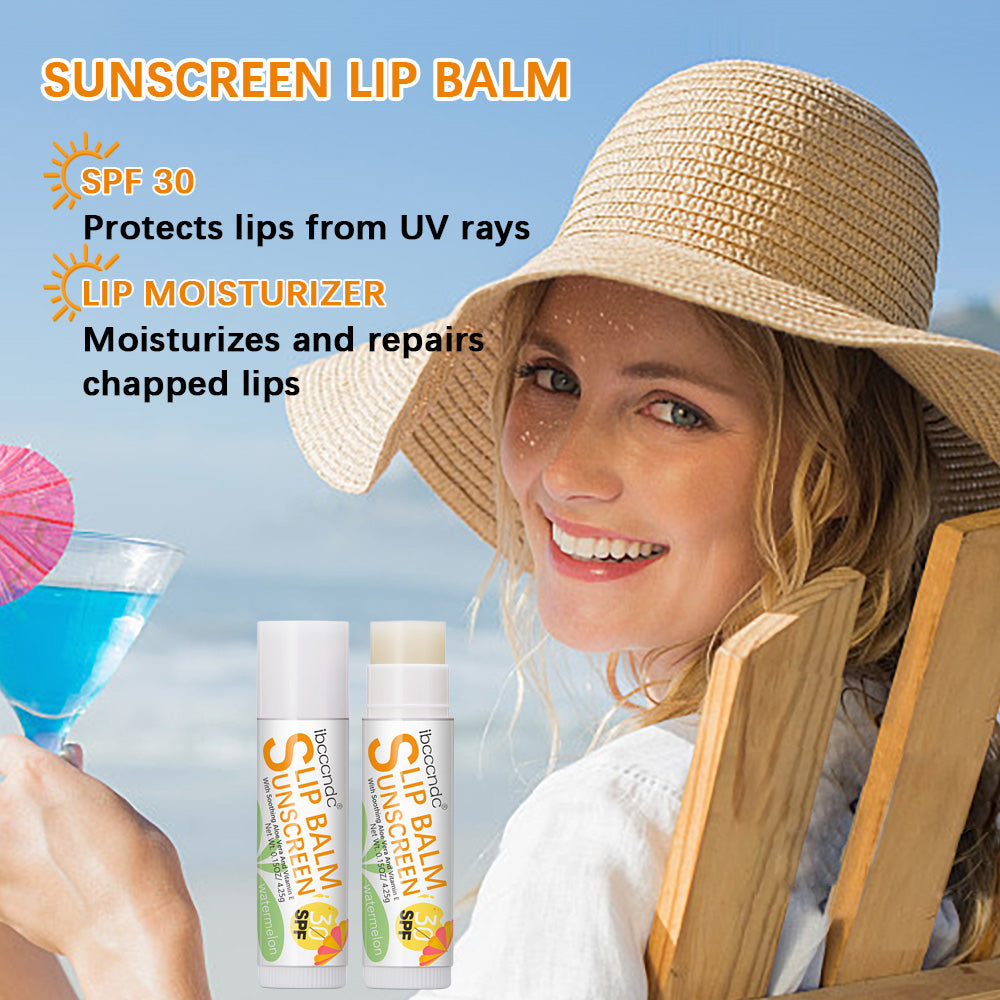 Sunscreen Lip Balm SPF 30 UVA Protection, Lip Moisturizer Primer, Colorless Lipstick Sun Care, Perfect for Lip Care