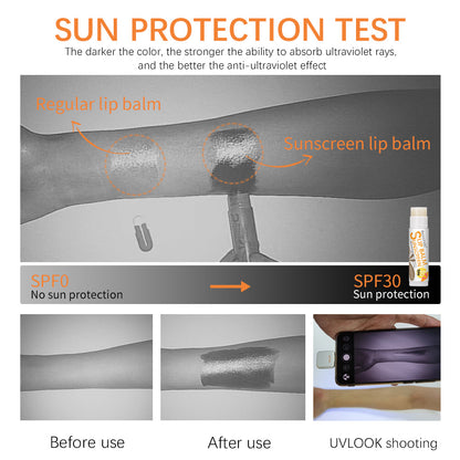 Sunscreen Lip Balm SPF 30 UVA Protection, Lip Moisturizer Primer, Colorless Lipstick Sun Care, Perfect for Lip Care