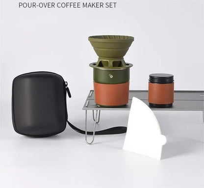 Portable Hand Brew Coffee Set With Silicone Filter For Travel And Camping 9