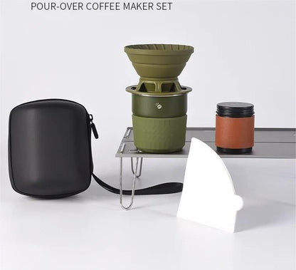 Portable Hand Brew Coffee Set With Silicone Filter For Travel And Camping 10
