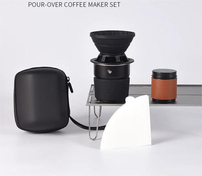 Portable Hand Brew Coffee Set With Silicone Filter For Travel And Camping 6