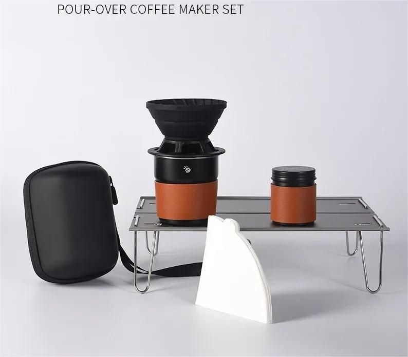 Portable Hand Brew Coffee Set With Silicone Filter For Travel And Camping 7