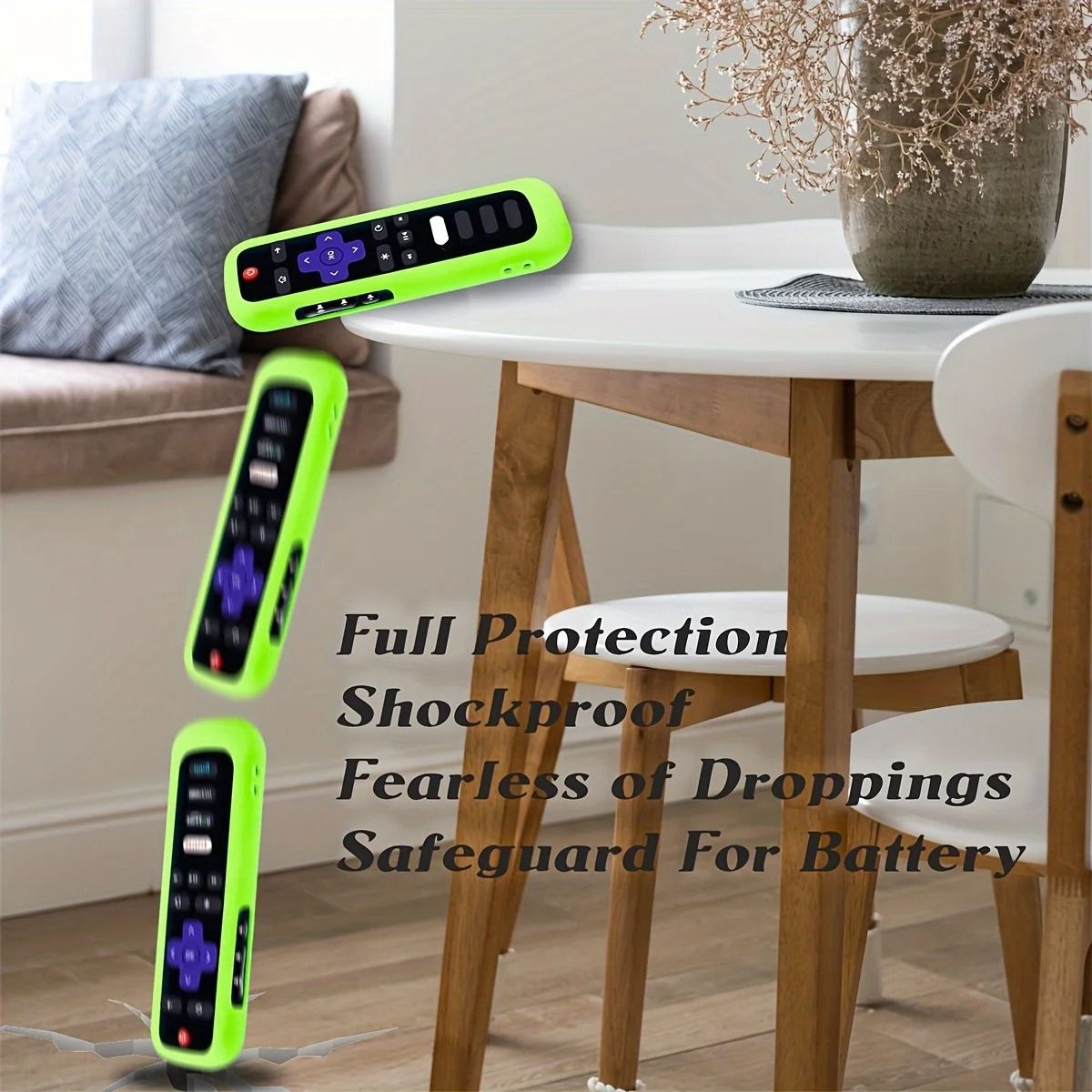 Luminous Silicone Remote Control Case With Strap For TCL Hisense Roku TV 2
