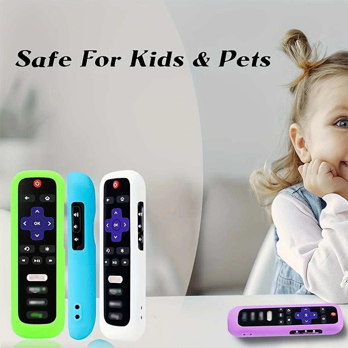 Luminous Silicone Remote Control Case With Strap For TCL Hisense Roku TV 3