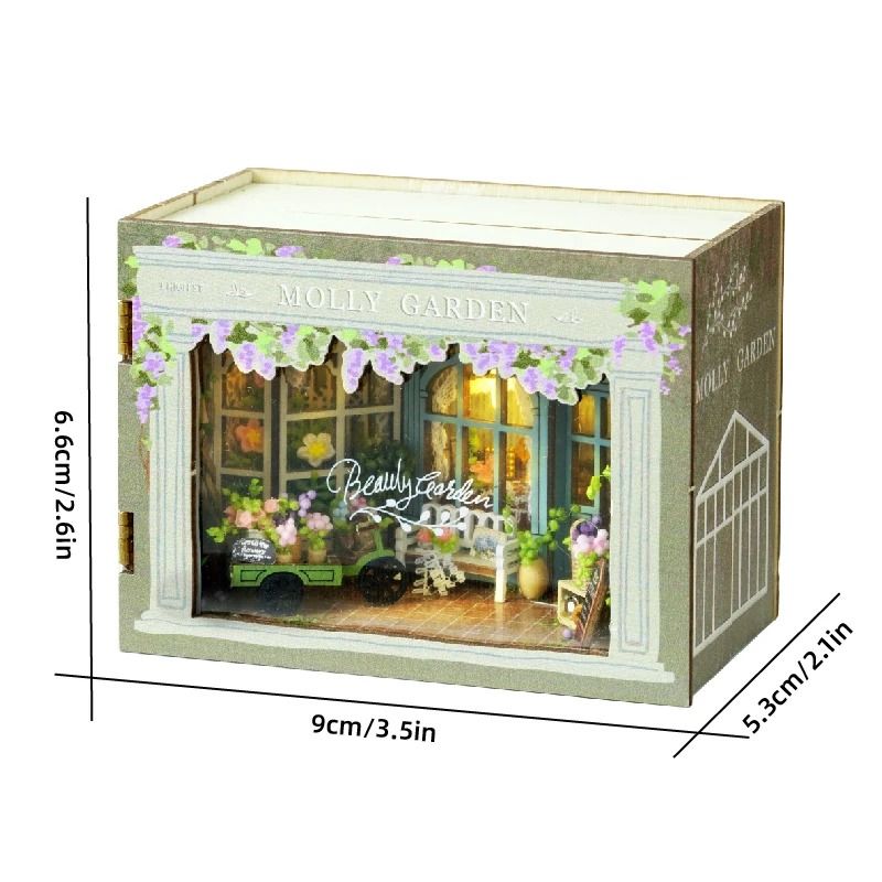 DIY Miniature Wooden Dollhouse Kit With Furniture And Lights 10