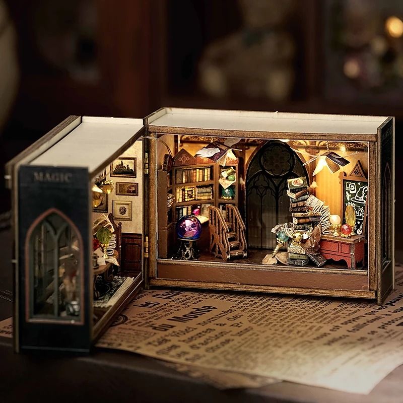 DIY Miniature Wooden Dollhouse Kit With Furniture And Lights 2