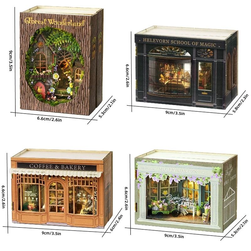 DIY Miniature Wooden Dollhouse Kit With Furniture And Lights 5