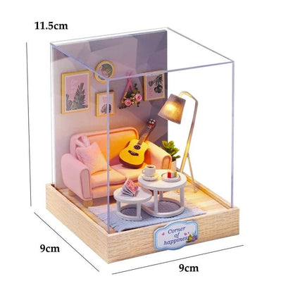 DIY Miniature Wooden Dollhouse Kit With Furniture And Lights 23