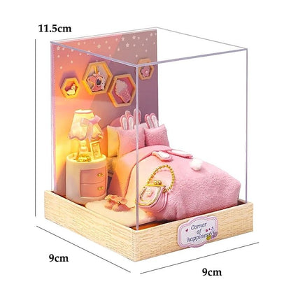 DIY Miniature Wooden Dollhouse Kit With Furniture And Lights 25