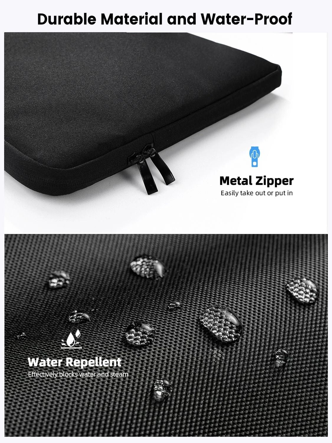 Waterproof Laptop Sleeve For Portable Monitors With Side Pocket 4