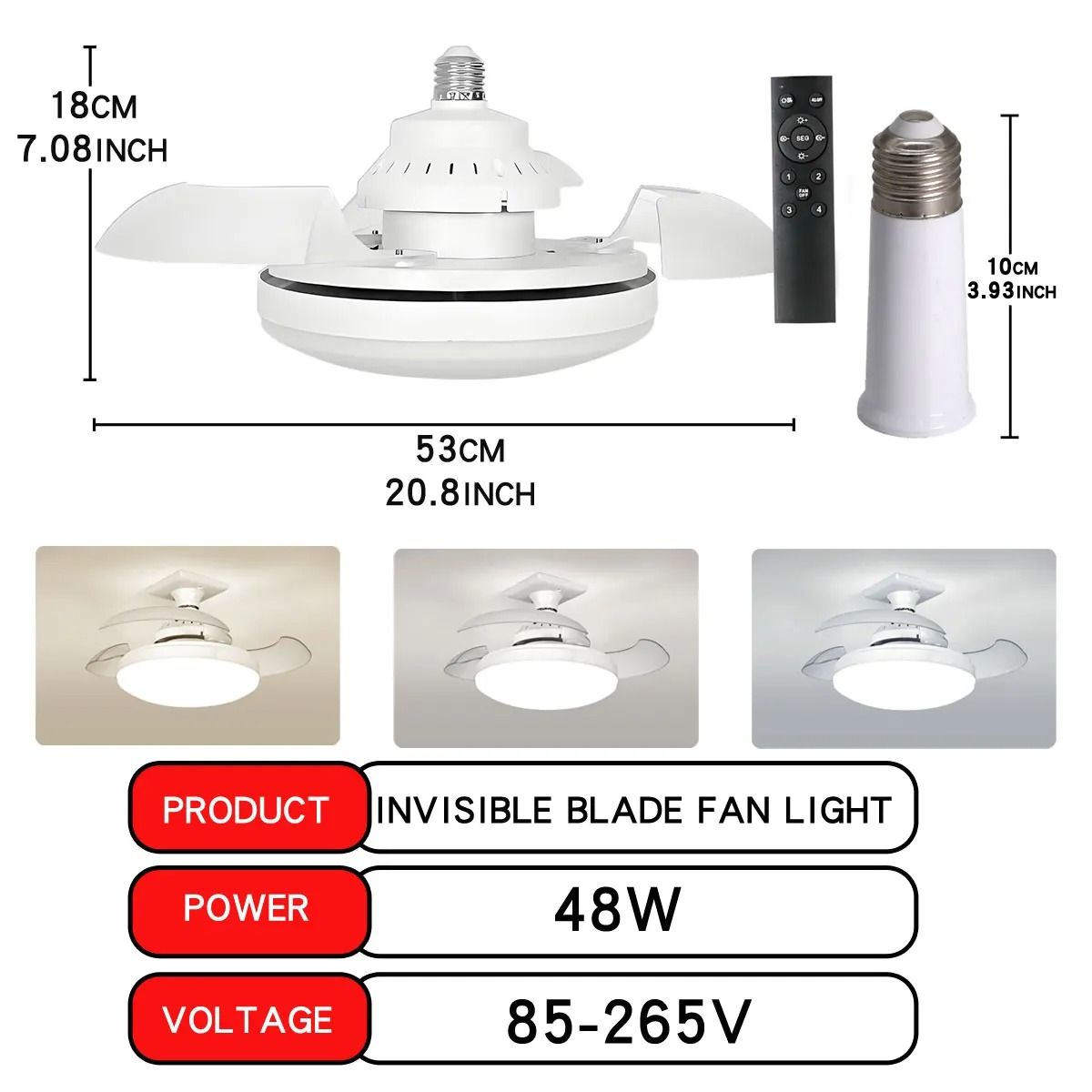 LED Ceiling Fan Light With Remote Control And Adjustable Brightness 10