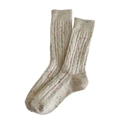 Womens Japanese Style Warm Wool Crew Socks For Winter 5