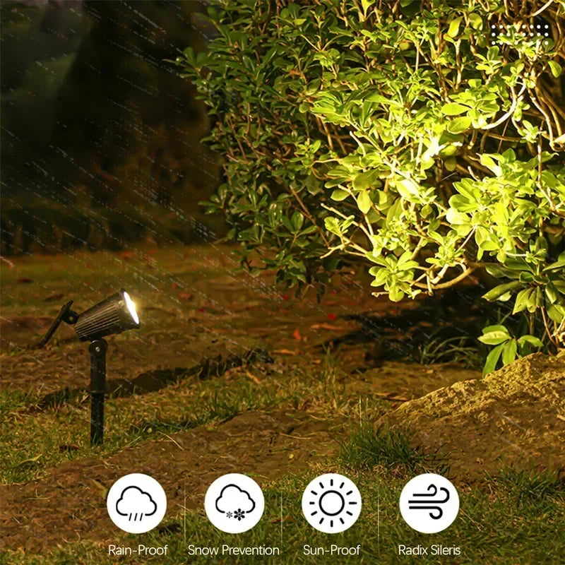 Outdoor 9LED Solar Spotlights Waterproof, Adjustable Brightness Yard Light, Garden Patio Driveway Decor Lamp