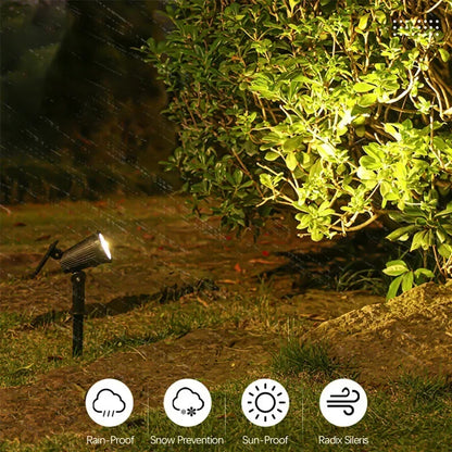 Outdoor 9LED Solar Spotlights Waterproof, Adjustable Brightness Yard Light, Garden Patio Driveway Decor Lamp