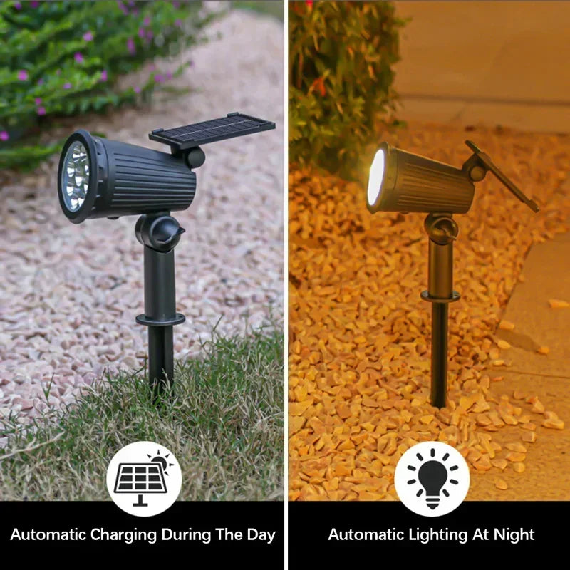 Outdoor 9LED Solar Spotlights Waterproof, Adjustable Brightness Yard Light, Garden Patio Driveway Decor Lamp