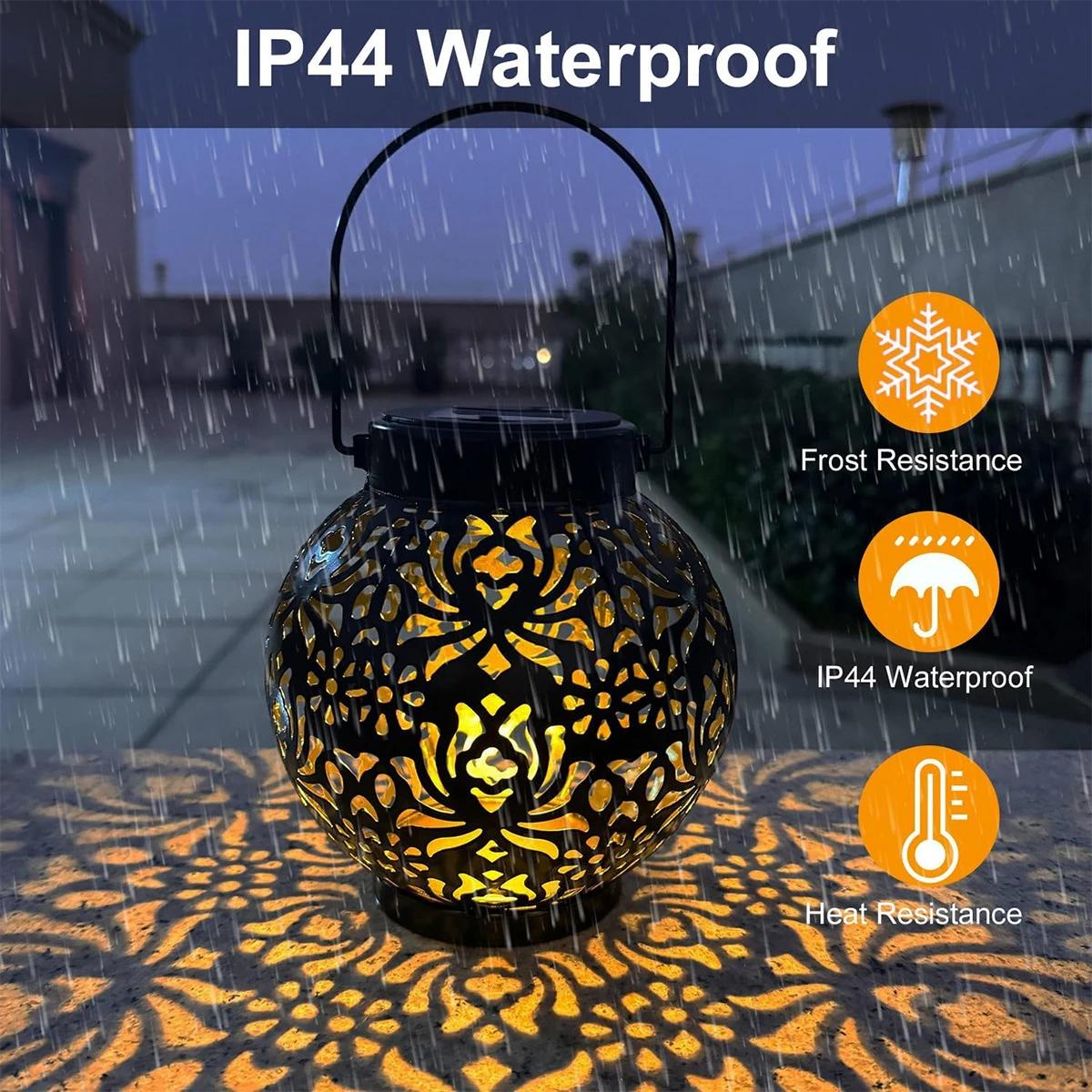 Outdoor Waterproof Solar Light Iron Art Hanging Light LED Plug Garden Lamp Patio Pathway Landscape  1