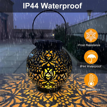 Outdoor Waterproof Solar Light Iron Art Hanging Light LED Plug Garden Lamp Patio Pathway Landscape  1