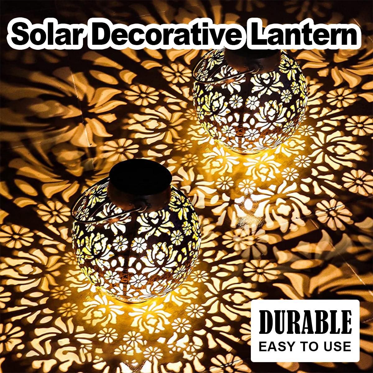 Outdoor Waterproof Solar Light Iron Art Hanging Light LED Plug Garden Lamp Patio Pathway Landscape  4