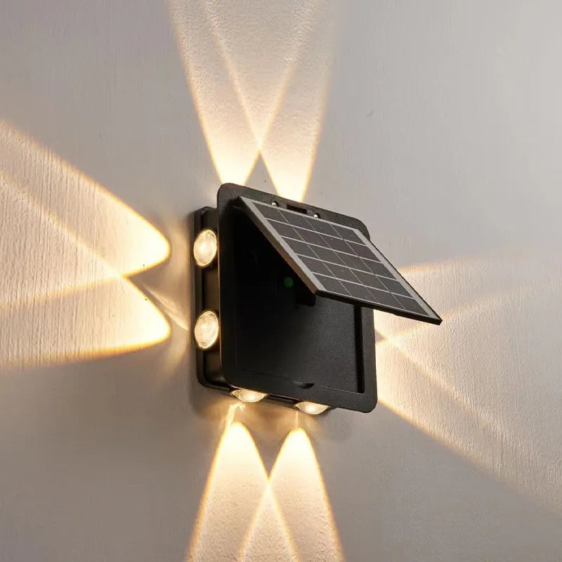 Waterproof Solar Outdoor Light 8LED Wall Lamp, Solar Garden Porch Light, Home Decoration for Deck Yard Garage