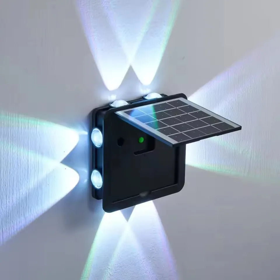 Waterproof Solar Outdoor Light 8LED Wall Lamp, Solar Garden Porch Light, Home Decoration for Deck Yard Garage