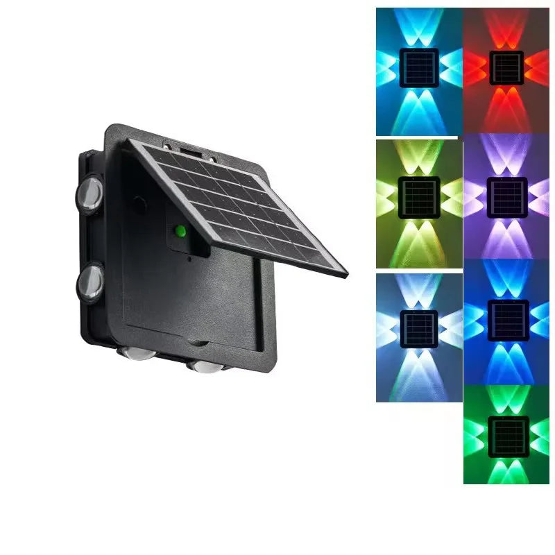 Waterproof Solar Outdoor Light 8LED Wall Lamp, Solar Garden Porch Light, Home Decoration for Deck Yard Garage