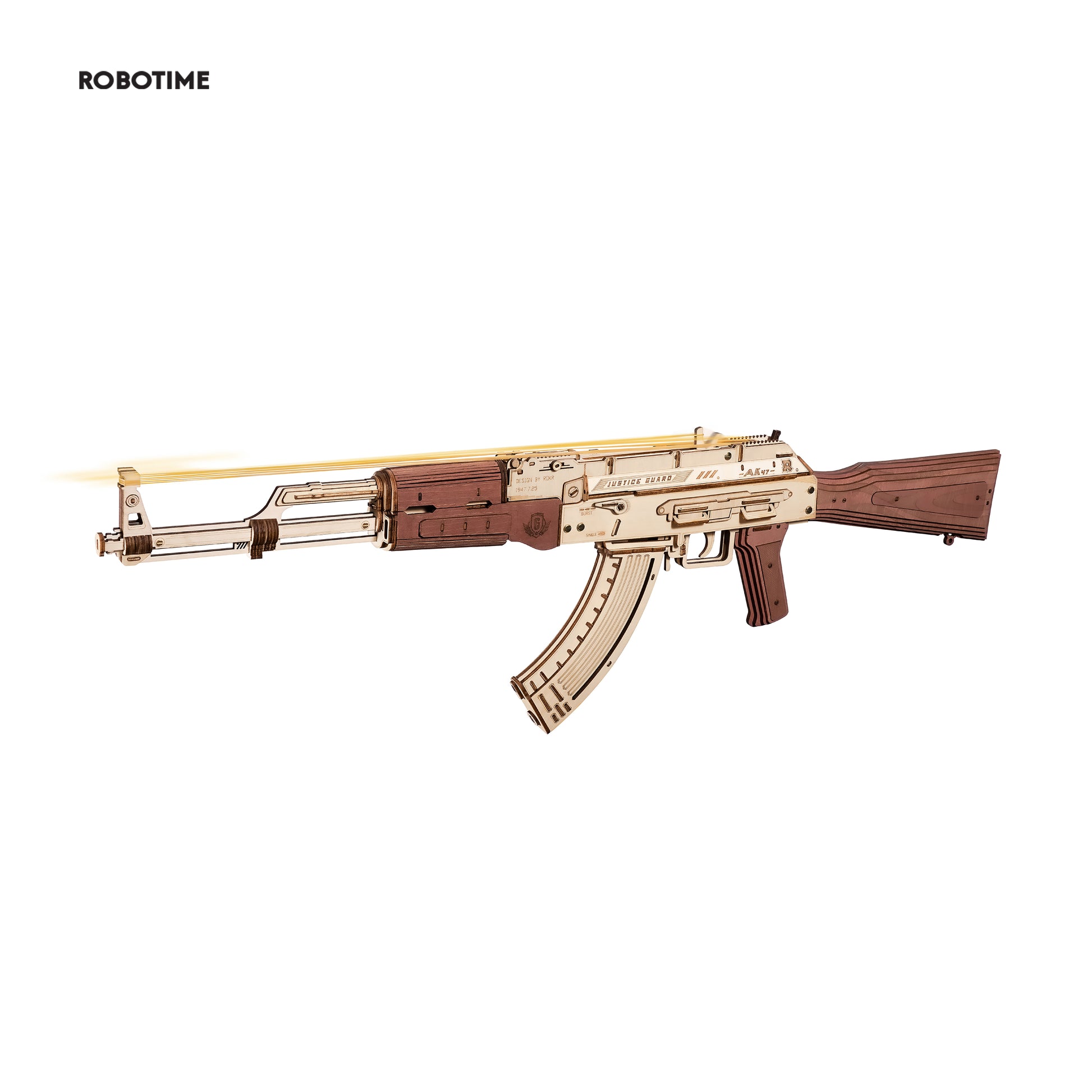 Robotime Rokr AK-47 3D Wooden Gun, DIY Building Block Toy for Kids & Adults, Mechanical Puzzle, Justice Guard Wooden