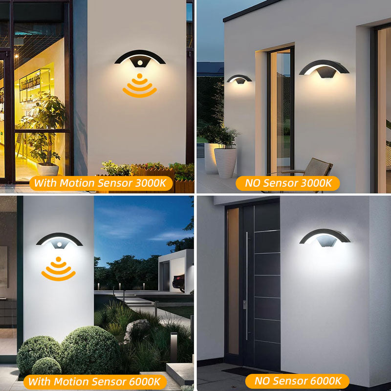 Aluminum LED Wall Light Outdoor Motion Sensor, Waterproof Garden, Corridor, Stairs, Interior Wall Lamp Fixture