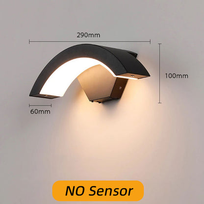 Aluminum LED Wall Light Outdoor Motion Sensor, Waterproof Garden, Corridor, Stairs, Interior Wall Lamp Fixture