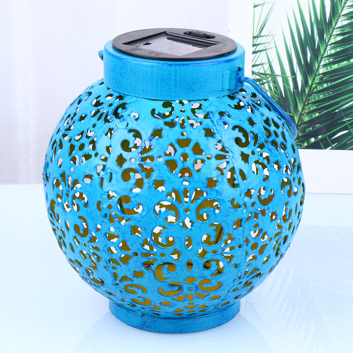 Outdoor Lights Solar Lantern Hollow Design Solar Lantern Lights Outdoor Yard Blue Garden Ambient Li 5