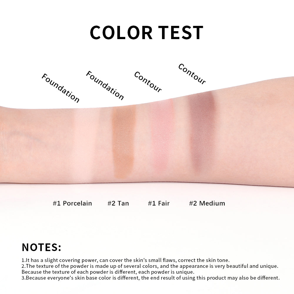 Baked Powder Foundation Oil Control Setting Makeup Pressed Powder Cake Bronzer Glow Face Contouring 4