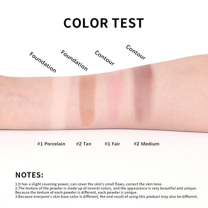 Baked Powder Foundation Oil Control Setting Makeup Pressed Powder Cake Bronzer Glow Face Contouring 4