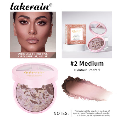 Baked Powder Foundation Oil Control Setting Makeup Pressed Powder Cake Bronzer Glow Face Contouring 8