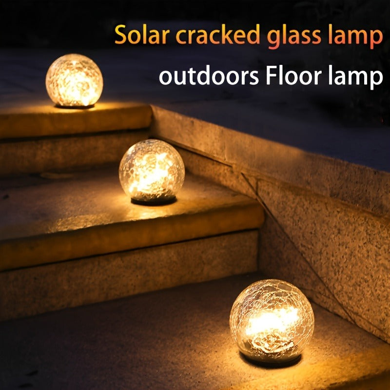 Solar Crack Glass Lamp Outdoor Waterproof 30LED Garden Light, Yard Pathway Lawn Light, Toggle Switch Fixture