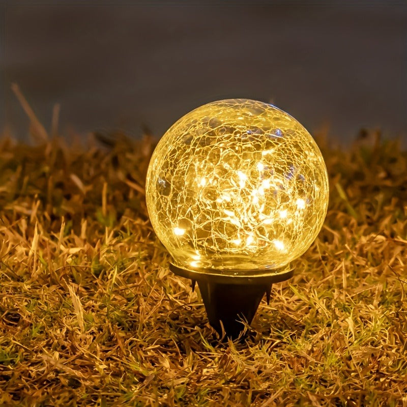 Solar Crack Glass Lamp Outdoor Waterproof 30LED Garden Light, Yard Pathway Lawn Light, Toggle Switch Fixture
