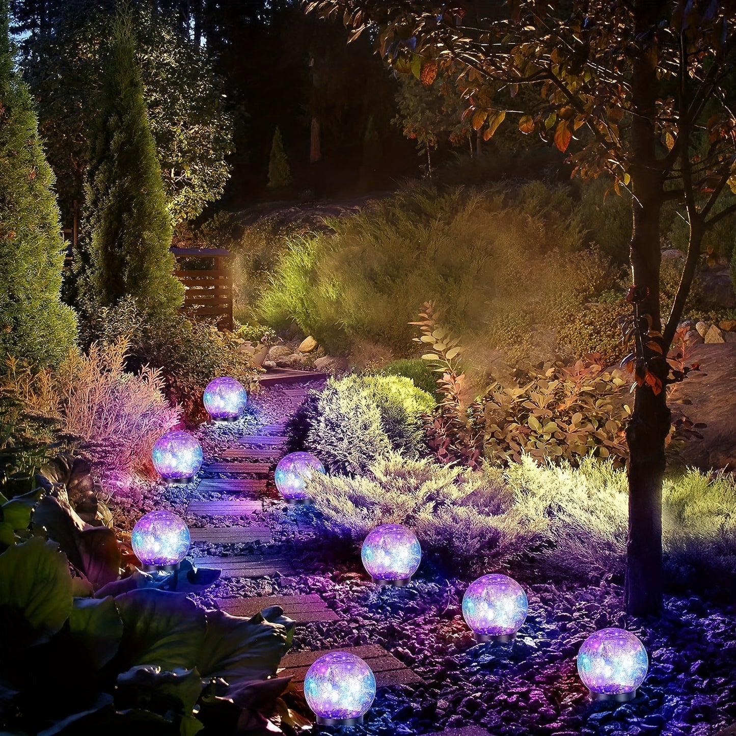 Solar Crack Glass Lamp Outdoor Waterproof 30LED Garden Light, Yard Pathway Lawn Light, Toggle Switch Fixture