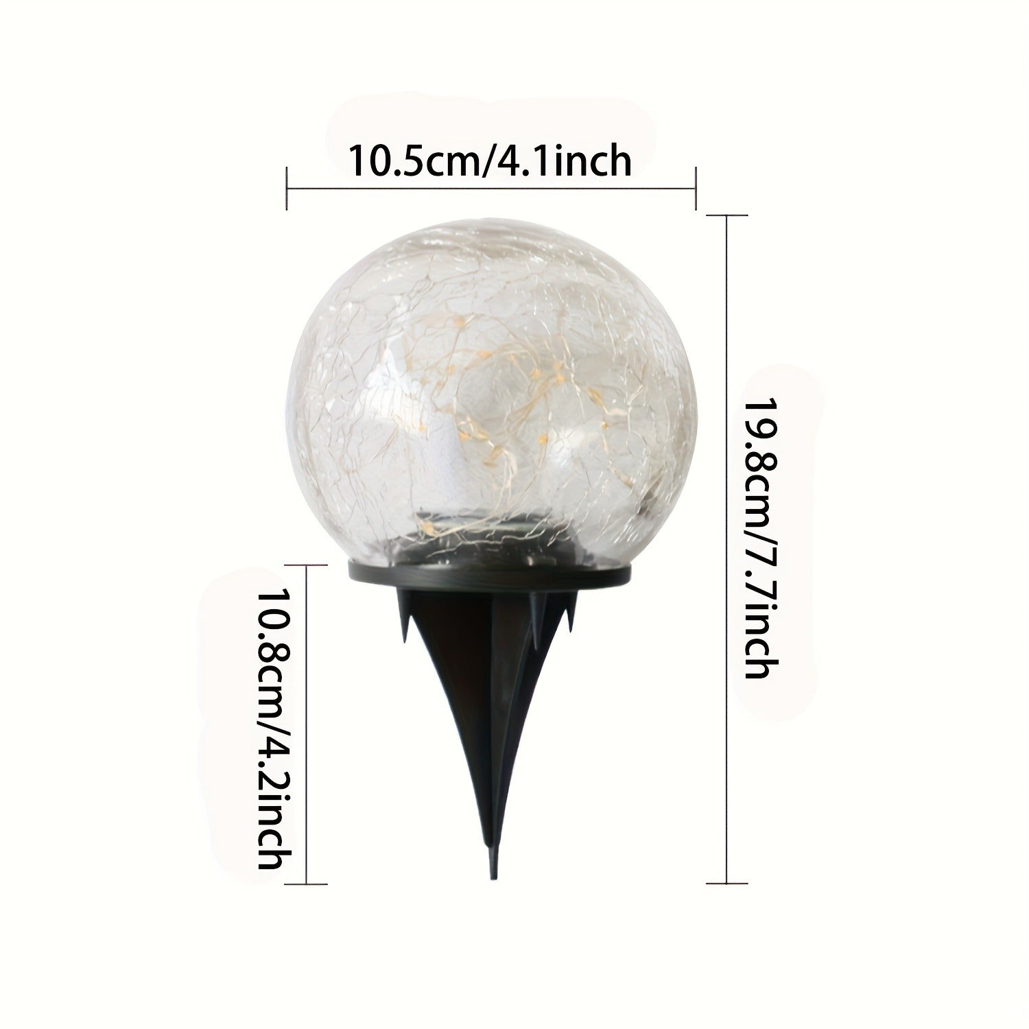 Solar Crack Glass Lamp Outdoor Waterproof 30LED Garden Light, Yard Pathway Lawn Light, Toggle Switch Fixture