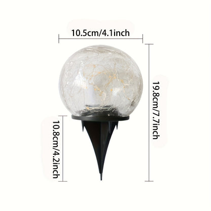 Solar Crack Glass Lamp Outdoor Waterproof 30LED Garden Light, Yard Pathway Lawn Light, Toggle Switch Fixture