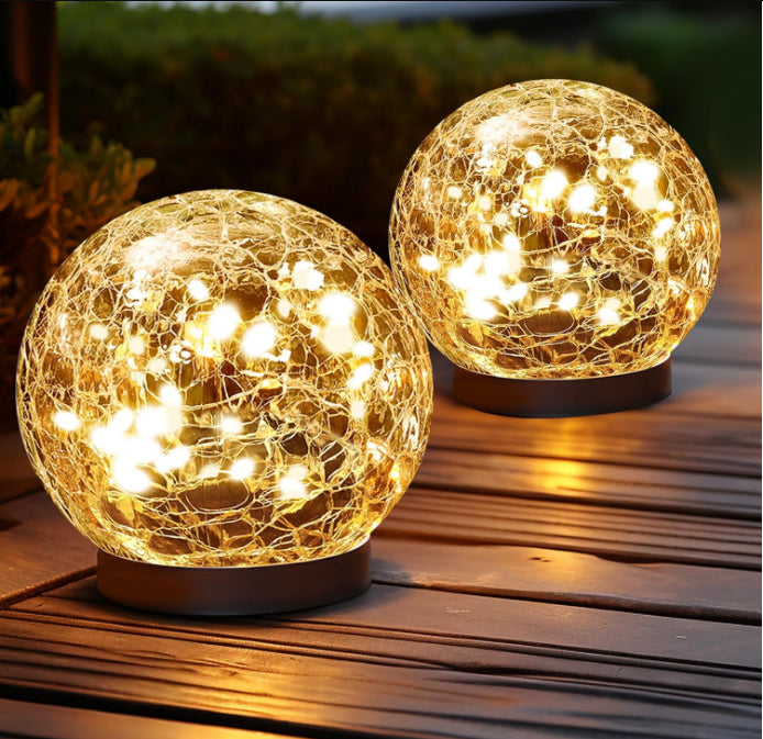 Solar Crack Glass Lamp Outdoor Waterproof 30LED Garden Light, Yard Pathway Lawn Light, Toggle Switch Fixture