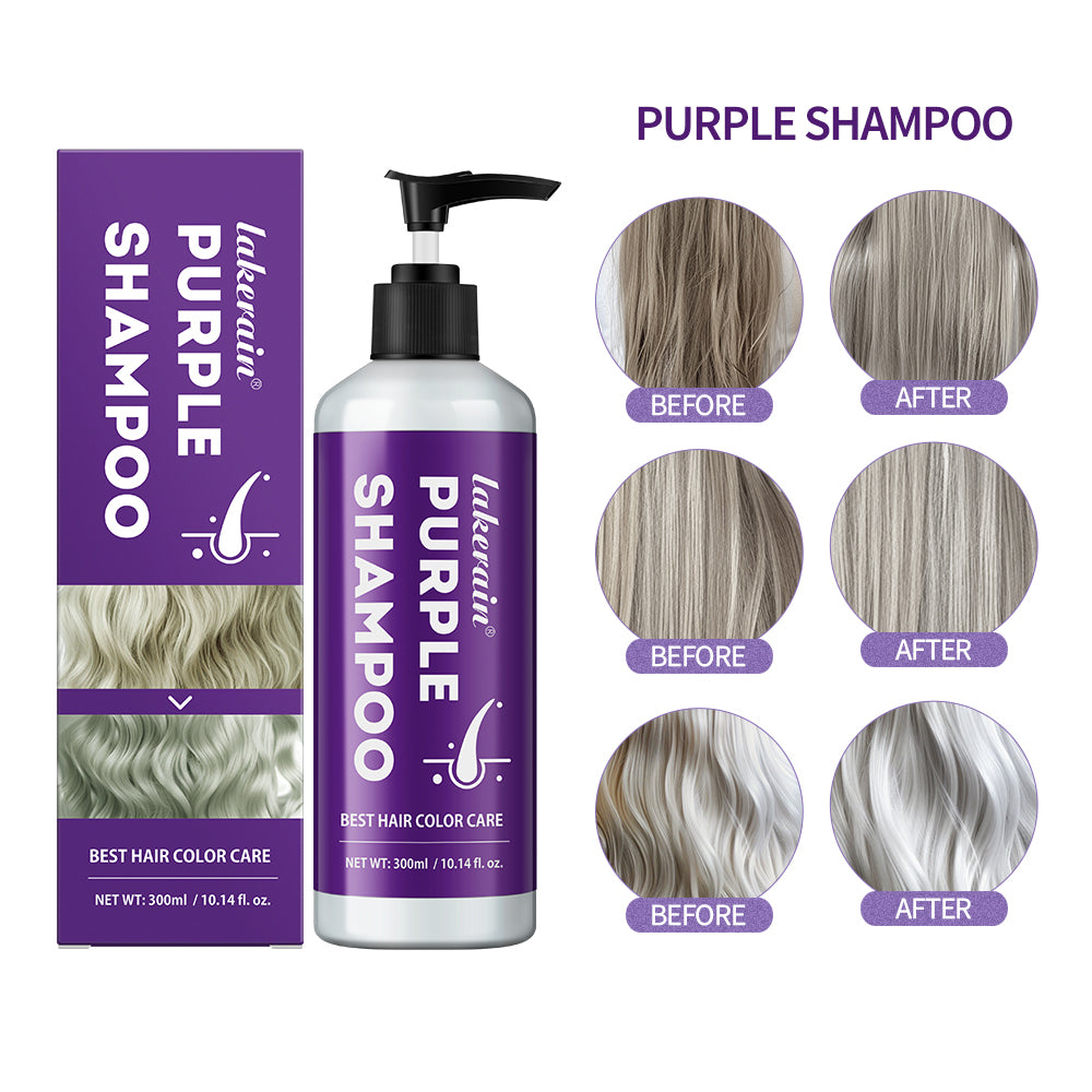 Purple Hair Dye Shampoo for Blonde to Cover Gray, Non-irritating Hair Fading, Color Fixing, Post-Bleach Repair