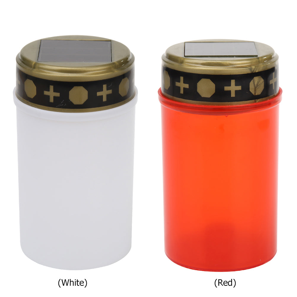Flameless Solar Cemetery Lamp, Outdoor LED Candle Light, Decorative Garden Tea Light for Lawn, Grave, Ritual Use