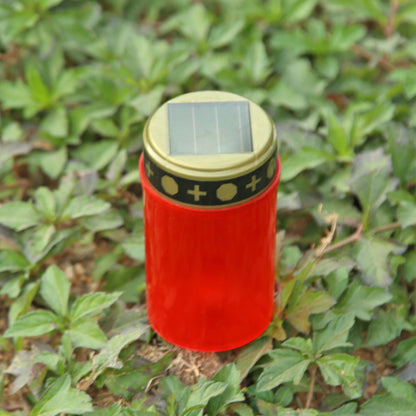 Flameless Solar Cemetery Lamp, Outdoor LED Candle Light, Decorative Garden Tea Light for Lawn, Grave, Ritual Use