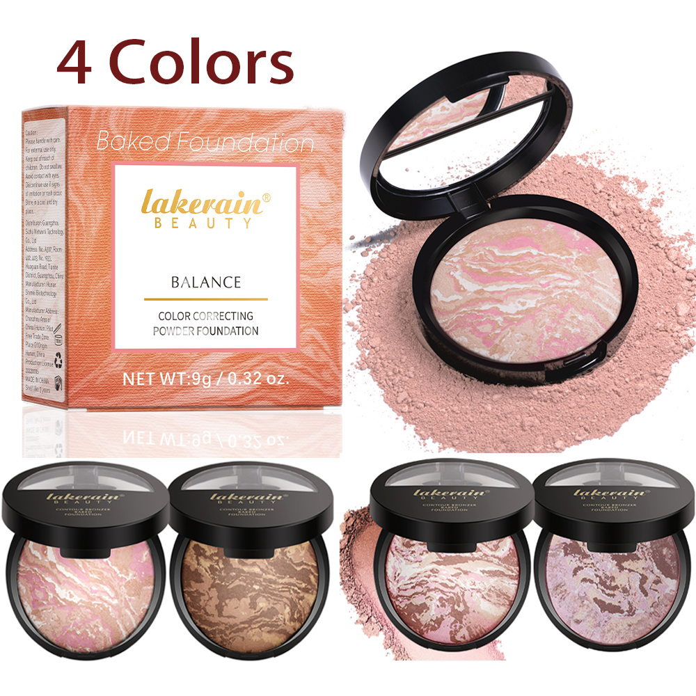 Demi Matte Natural Finish Powder Foundation, Buildable Coverage, Baked Color Correcting, Oil Control Makeup, Longwear