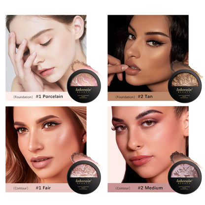 Demi Matte Natural Finish Powder Foundation Buildable Coverage Baked Color Correcting Oil Control M 3