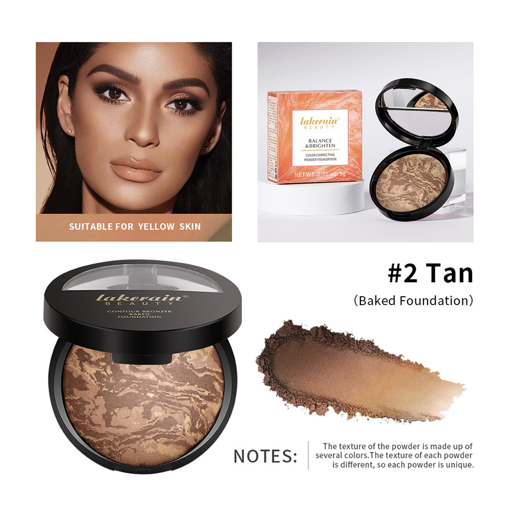 Demi Matte Natural Finish Powder Foundation Buildable Coverage Baked Color Correcting Oil Control M 6
