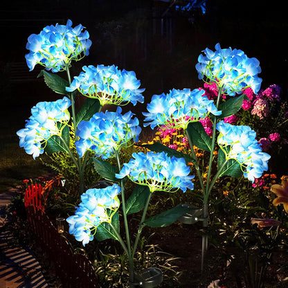 Solar Powered Lawn Lanterns, 1PC Hydrangea Garden Lights, Outdoor Landscape Lanterns, Decorative Rose Lamp