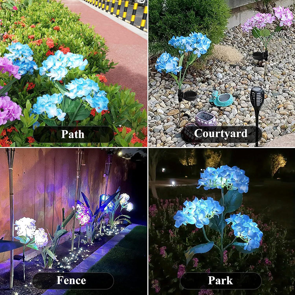 Solar Powered Lawn Lanterns, 1PC Hydrangea Garden Lights, Outdoor Landscape Lanterns, Decorative Rose Lamp
