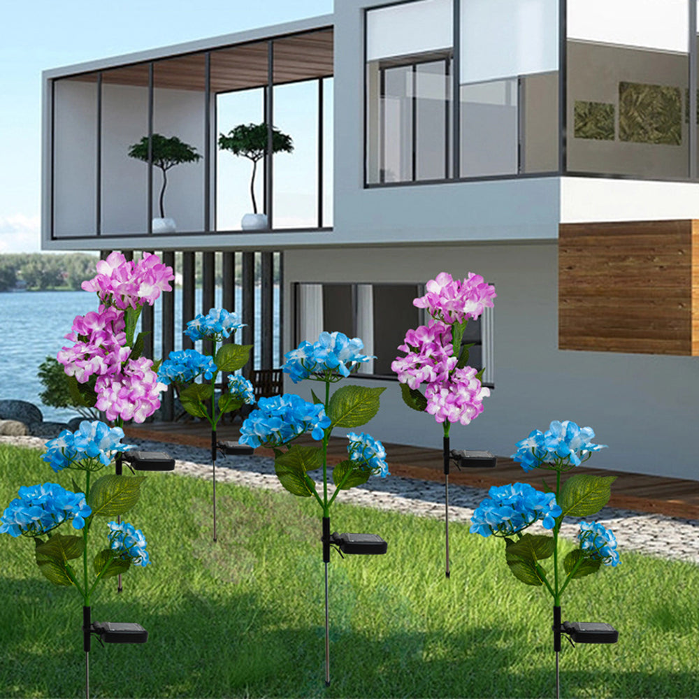 Solar Powered Lawn Lanterns, 1PC Hydrangea Garden Lights, Outdoor Landscape Lanterns, Decorative Rose Lamp