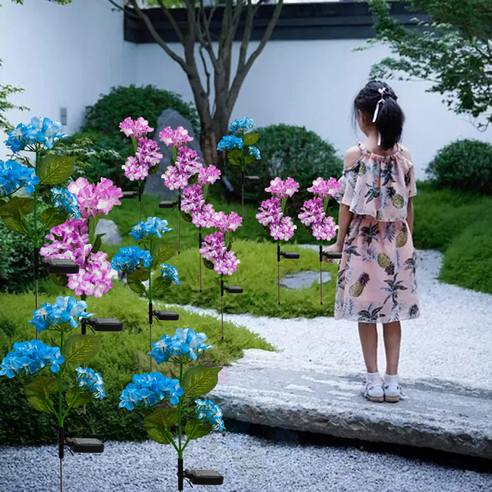 Solar Powered Lawn Lanterns, 1PC Hydrangea Garden Lights, Outdoor Landscape Lanterns, Decorative Rose Lamp