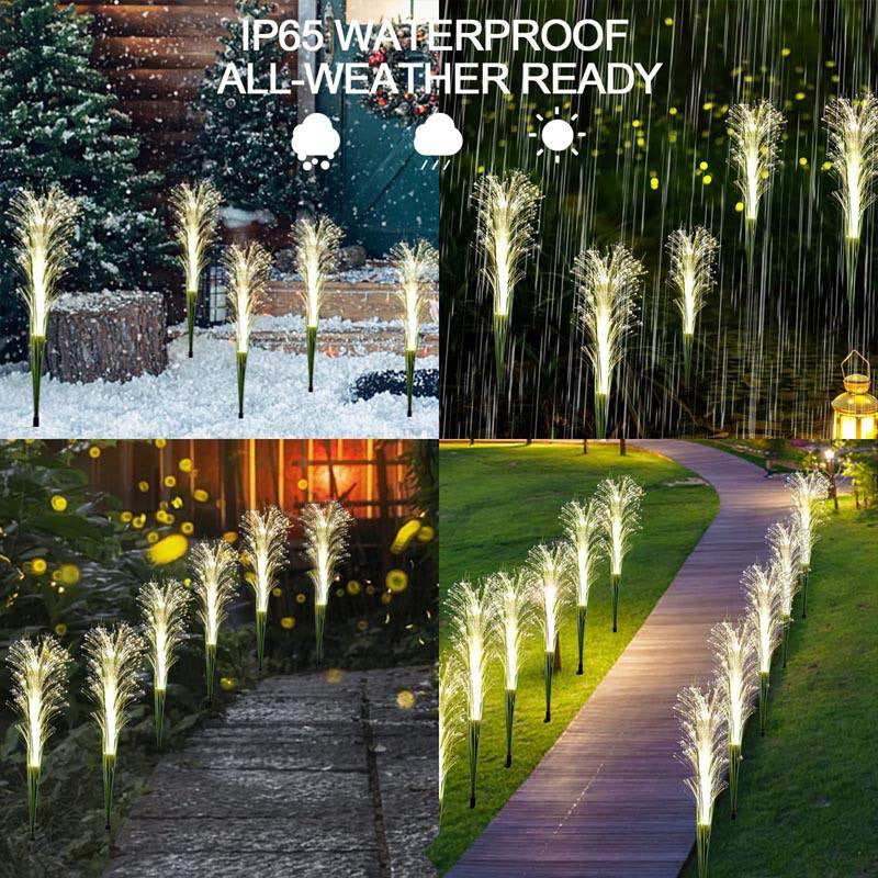 Solar Powered Reed Flower Stake Light, LED Solar Garden Lights Luminous, Christmas Lawn Outdoor Decoration